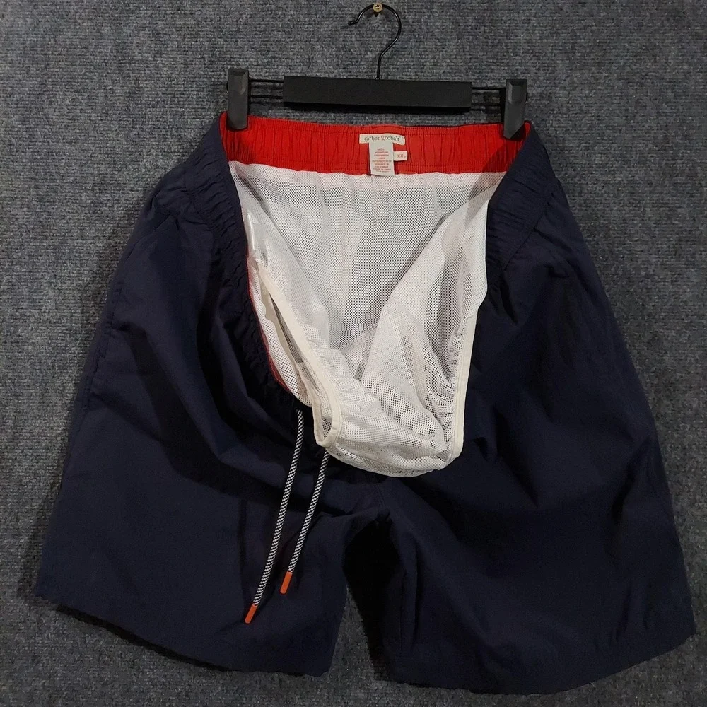 Carbon2cobalt Shorts Mens 2XL Navy Swim Trunks Quick Dry Lined Elastic‎ Waist